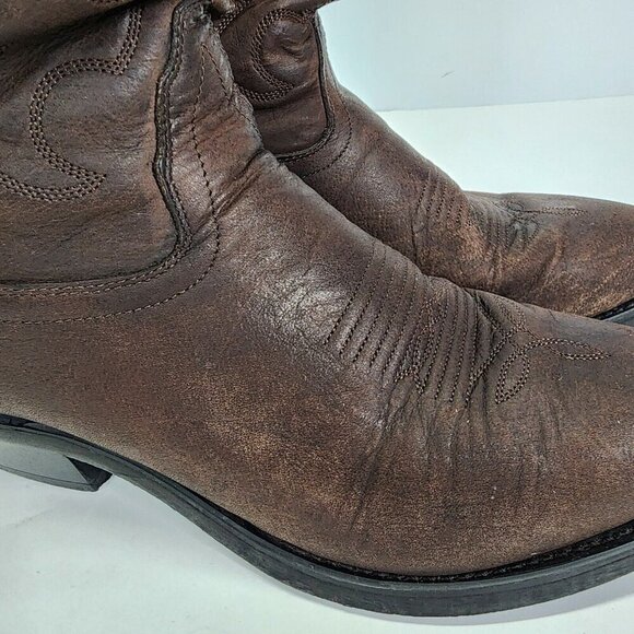 Old West Men\'s TBM3051 Brown Leather‎ Mid-Calf Western Boots - Size 9.5 D main image 15